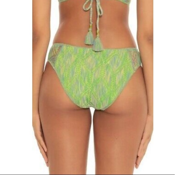 Becca by Rebecca Virtue GREEN Adela Mosaic Hipster Bikini Bottom, US Large - Picture 2 of 10